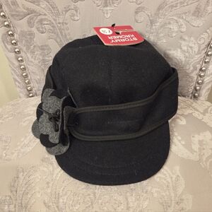 Stormy Kromer 50360 The Petal Pusher Cap Black/Charcoal 7 1/8 NWT